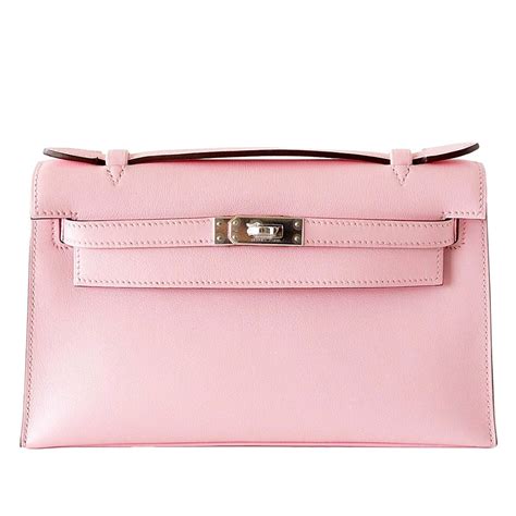 hermes kelly pochette rose sakura|HERMES Swift Kelly Pochette Clutch Rose Sakura.